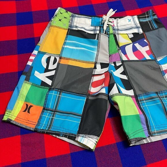 Hurley Men’s Patchwork Swim Trunks Shorts Size 32 - Picture 3 of 9